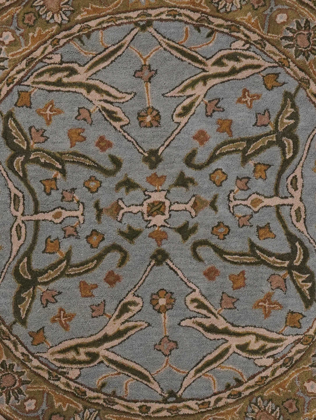 Hand Tufted Blue Green Wool Oriental Rug