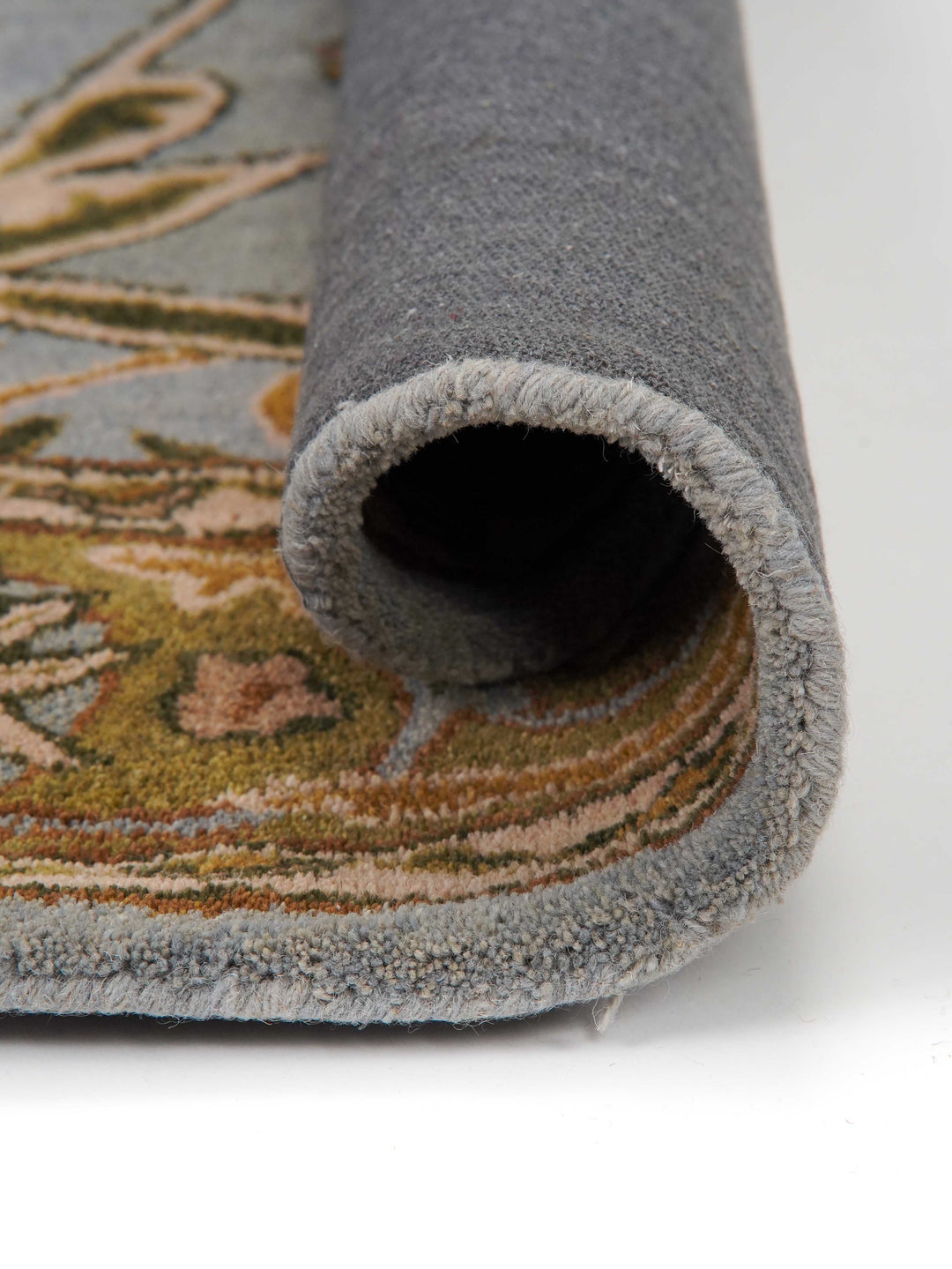 Hand Tufted Blue Green Wool Oriental Rug