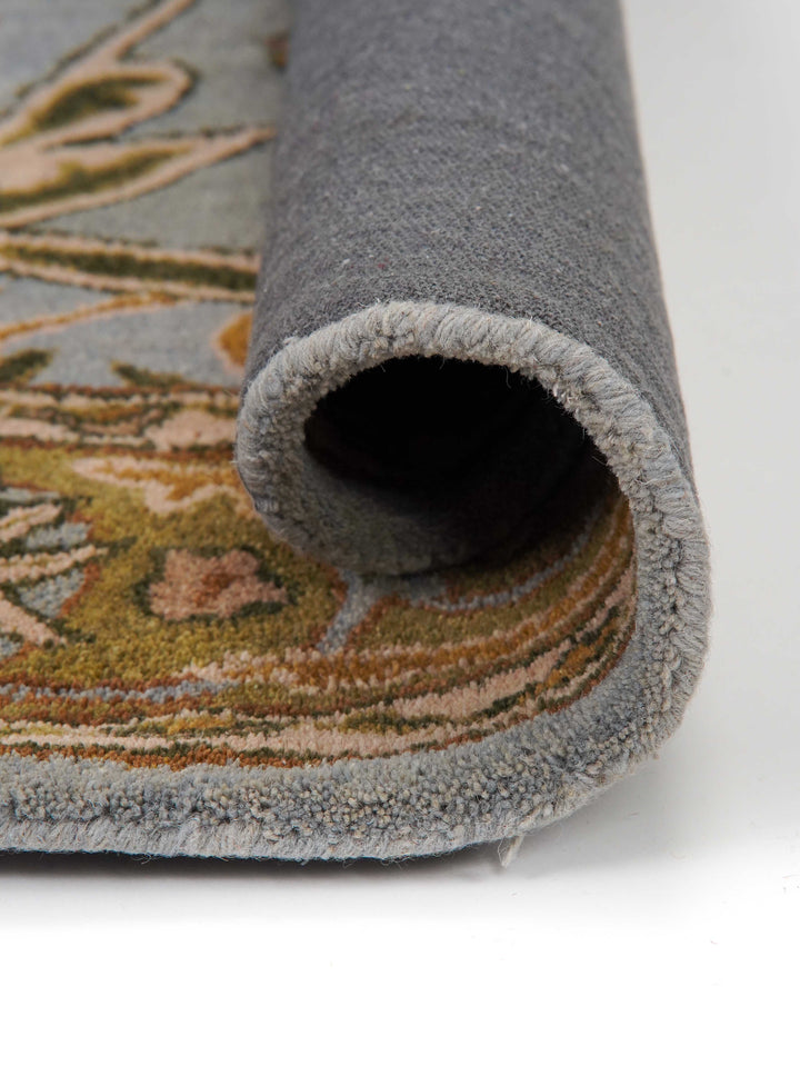 Hand Tufted Blue Green Wool Oriental Rug
