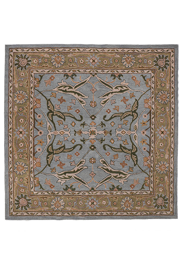 Hand Tufted Blue Green Wool Oriental Rug