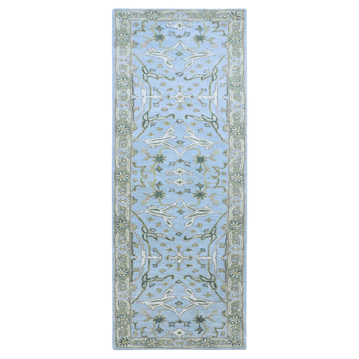 Hand Tufted Blue Green Wool Oriental Rug