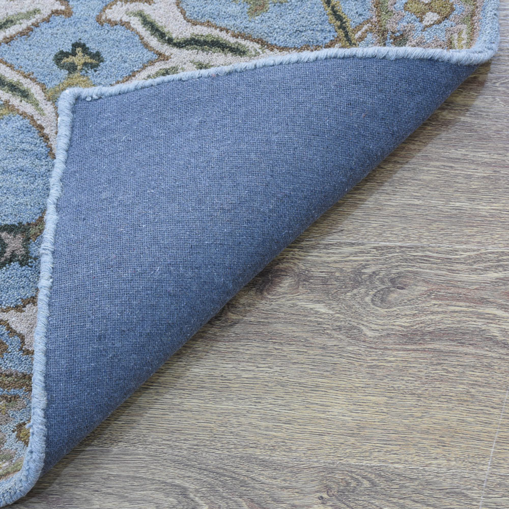Hand Tufted Blue Green Wool Oriental Rug