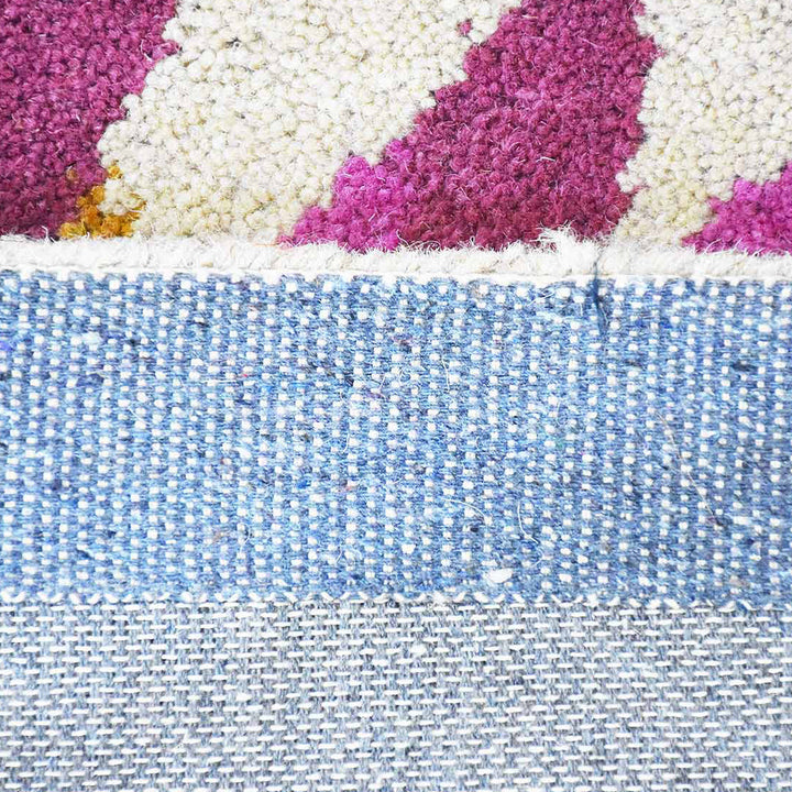 Hand Tufted Wool Area Rug Floral Cream K00504