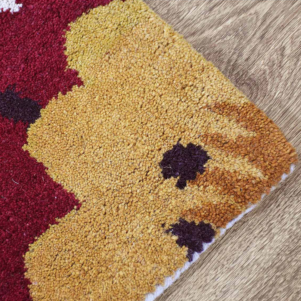 Hand Tufted Wool Area Rug Floral Cream K00504