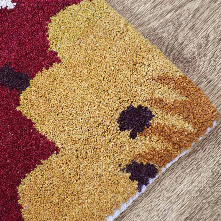 Hand Tufted Wool Area Rug Floral Cream K00504