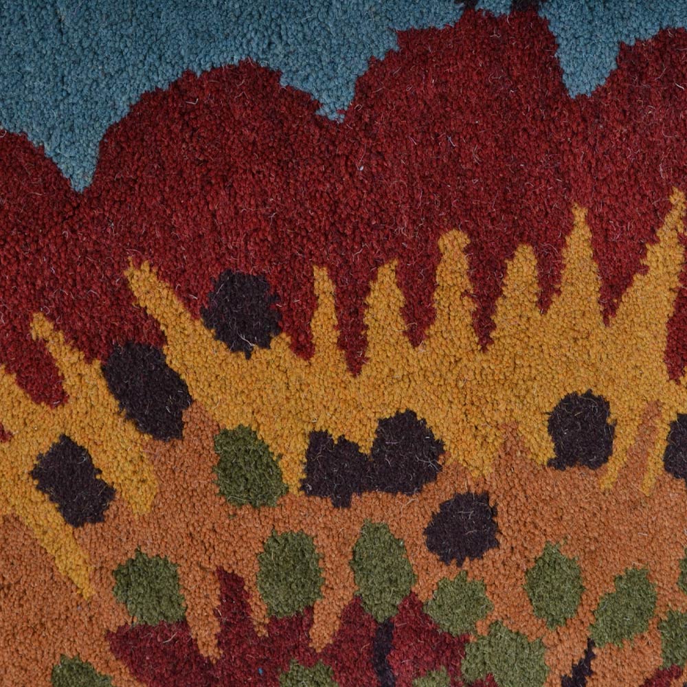 Hand Tufted Wool Area Rug Floral Cream K00504