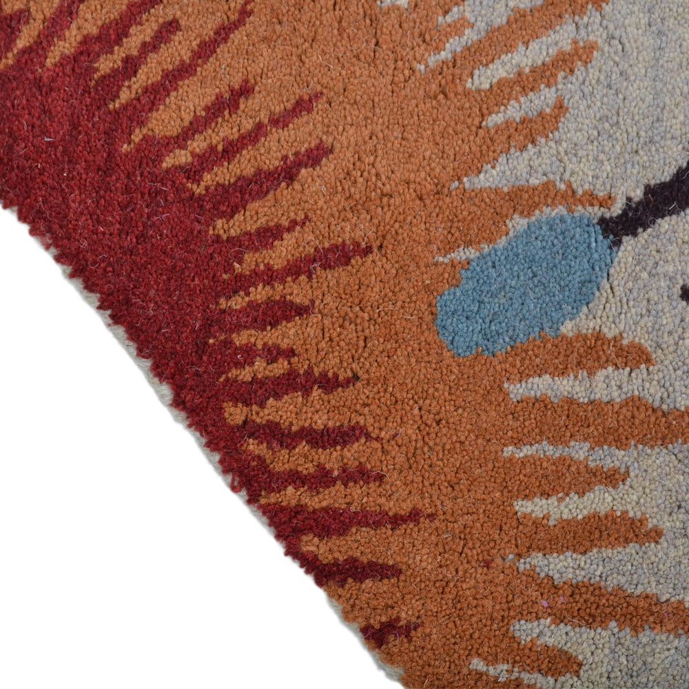 Hand Tufted Wool Area Rug Floral Cream K00504