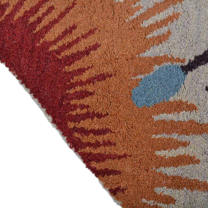 Hand Tufted Wool Area Rug Floral Cream K00504