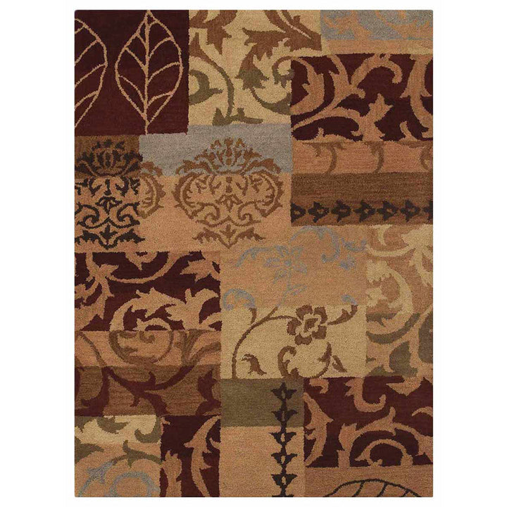 Hand Tufted Wool Area Rug Floral Multicolor K00505