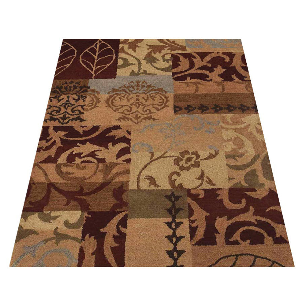 Hand Tufted Wool Area Rug Floral Multicolor K00505