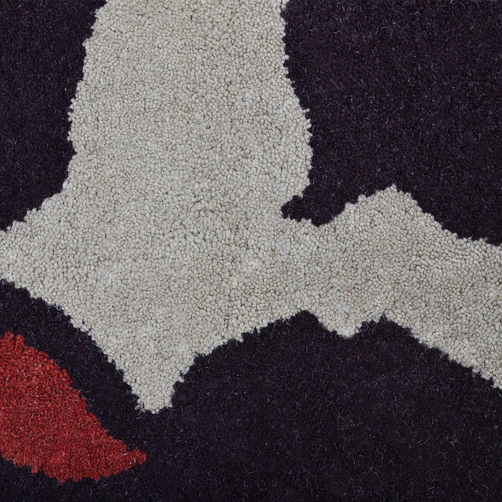 Hand Tufted Wool  Area Rug Floral Beige Brown K00506
