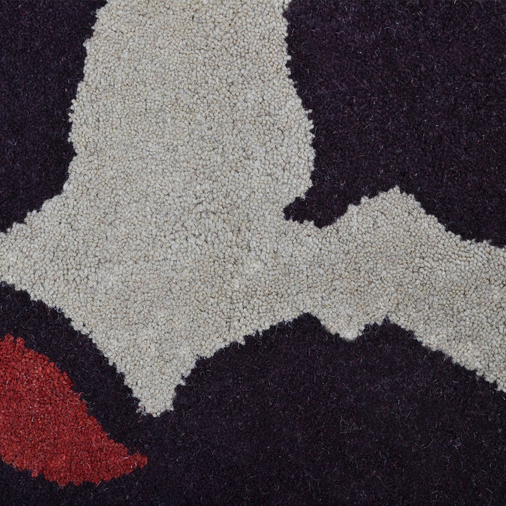 Hand Tufted Wool  Area Rug Floral Beige Brown K00506