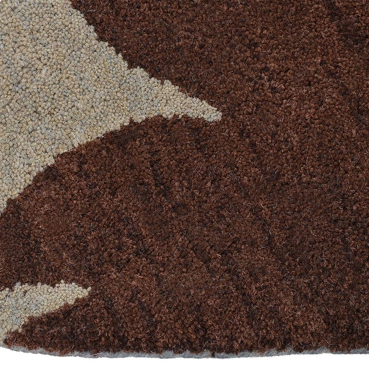 Hand Tufted Wool Area Rug Floral Gray White K00511