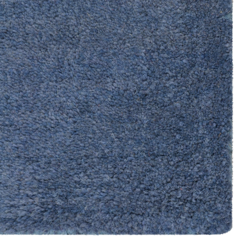Hand Tufted Blue Beige Wool Contemporary Rug