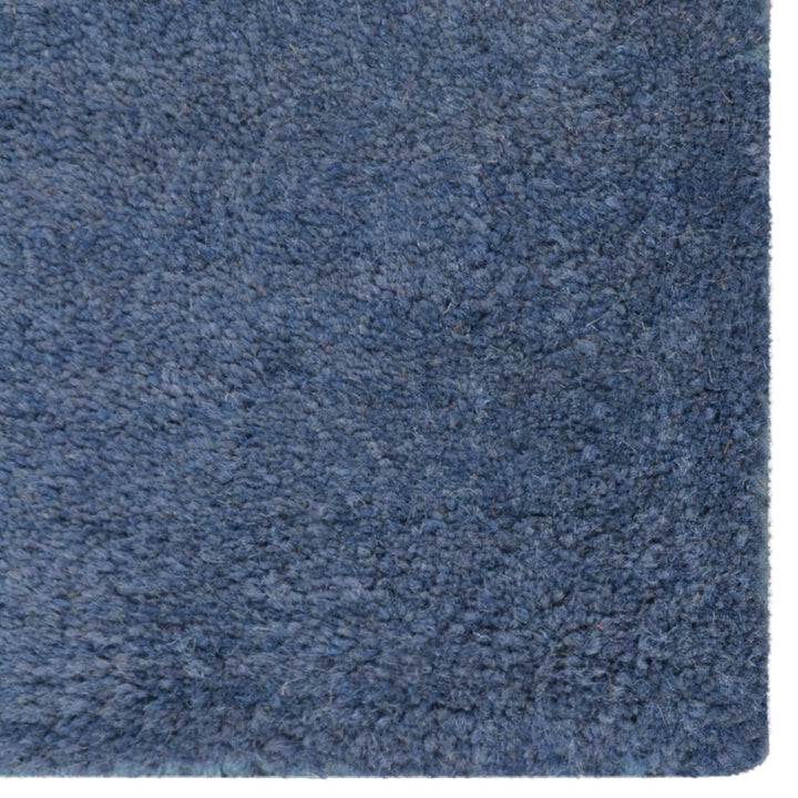 Hand Tufted Blue Beige Wool Contemporary Rug