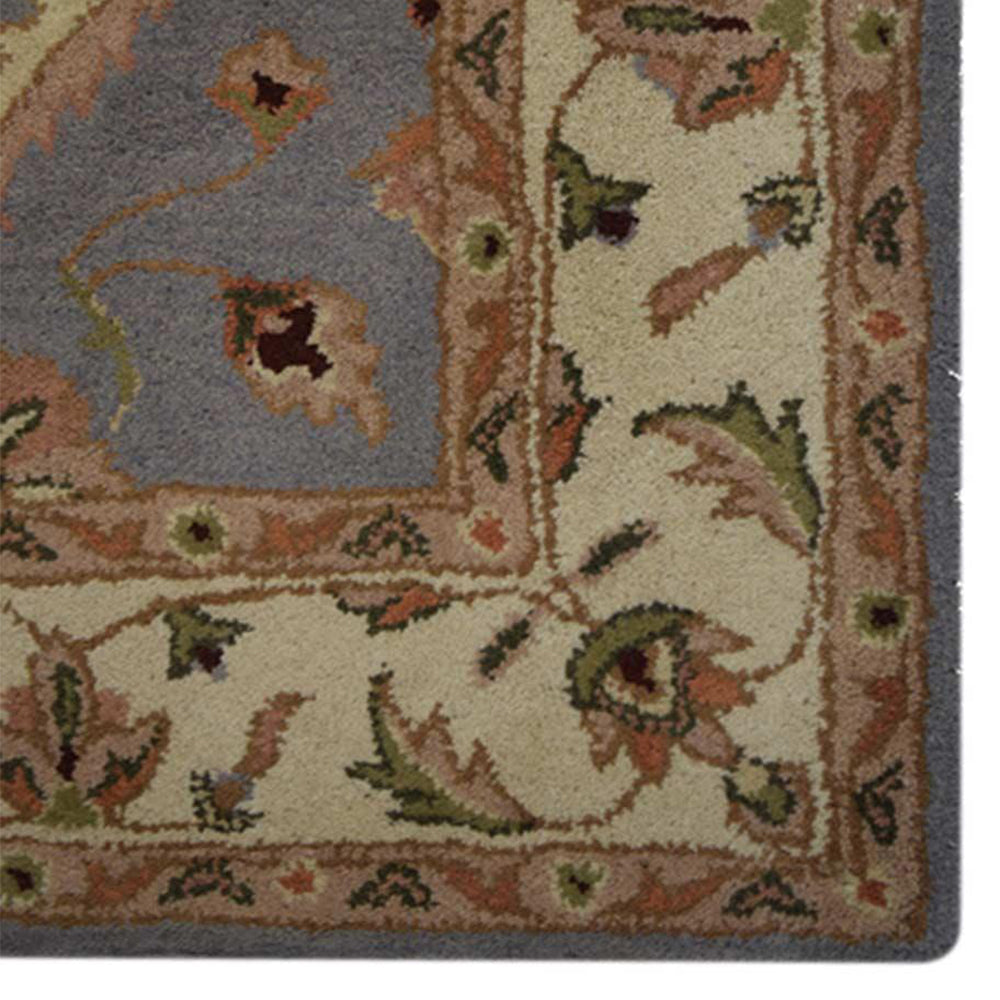 Hand Tufted Wool Area Rug Oriental Blue White K00523