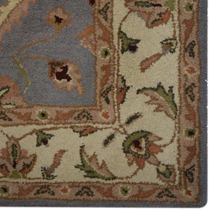 Hand Tufted Wool Area Rug Oriental Blue White K00523