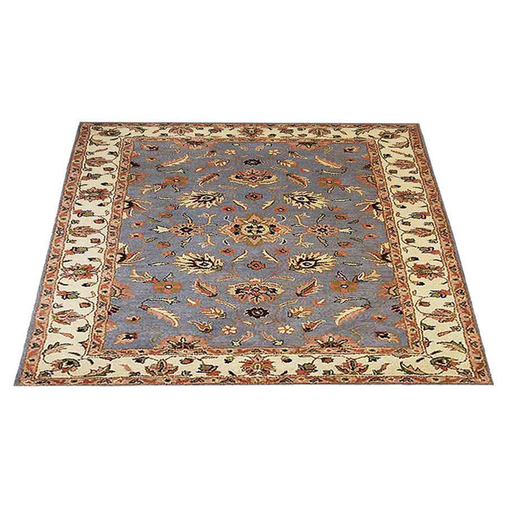 Hand Tufted Wool Area Rug Oriental Blue White K00523