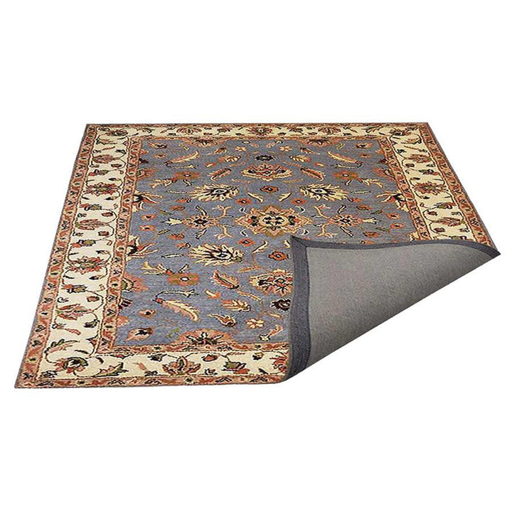 Hand Tufted Wool Area Rug Oriental Blue White K00523