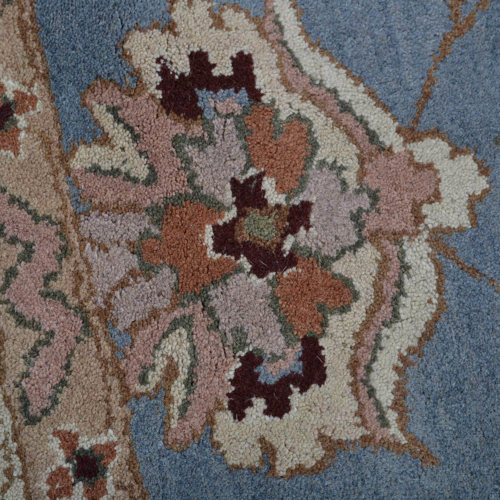 Hand Tufted Wool Area Rug Oriental Blue White K00523
