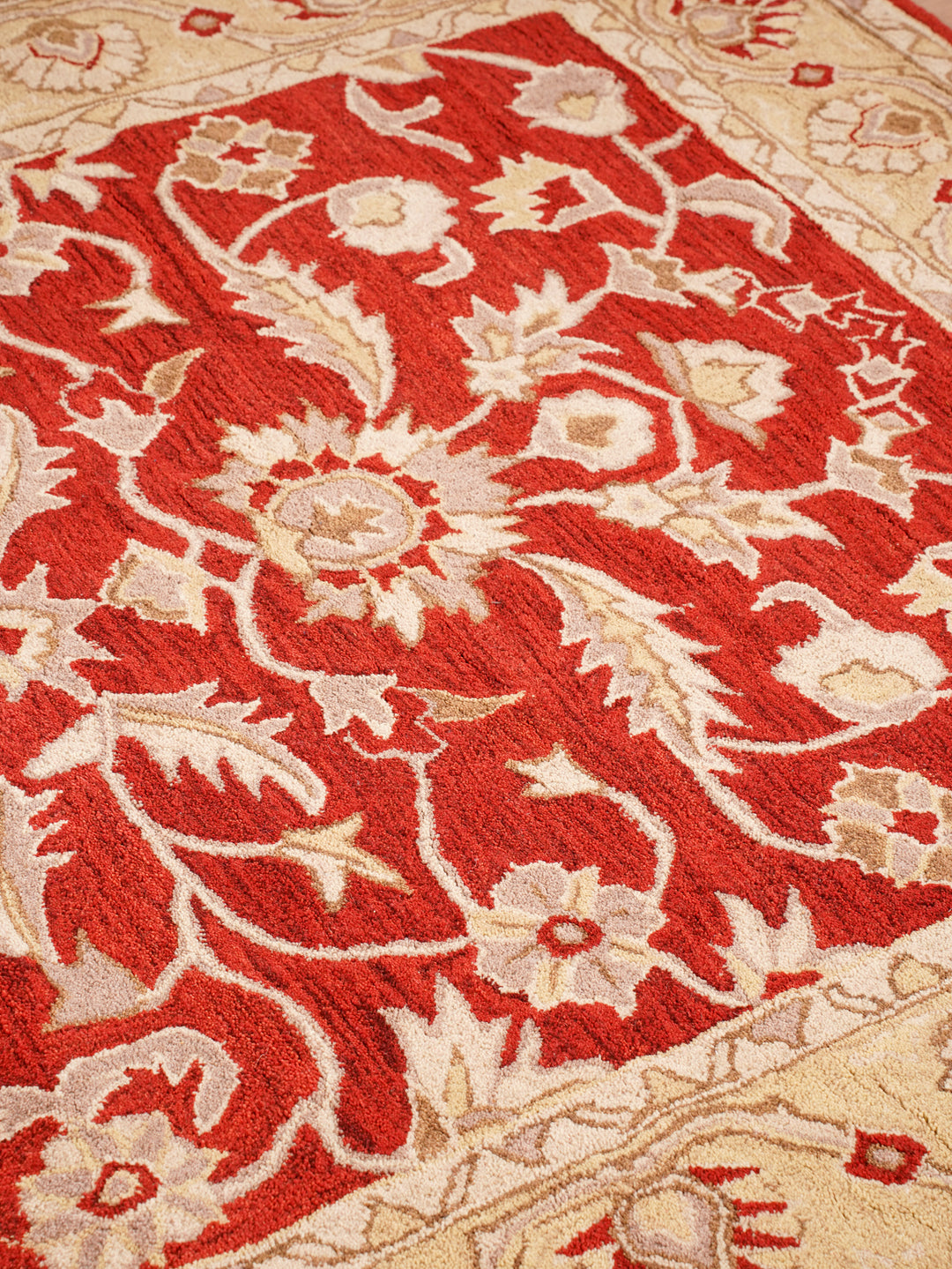 Hand Tufted Red Gold Wool Oriental Rug
