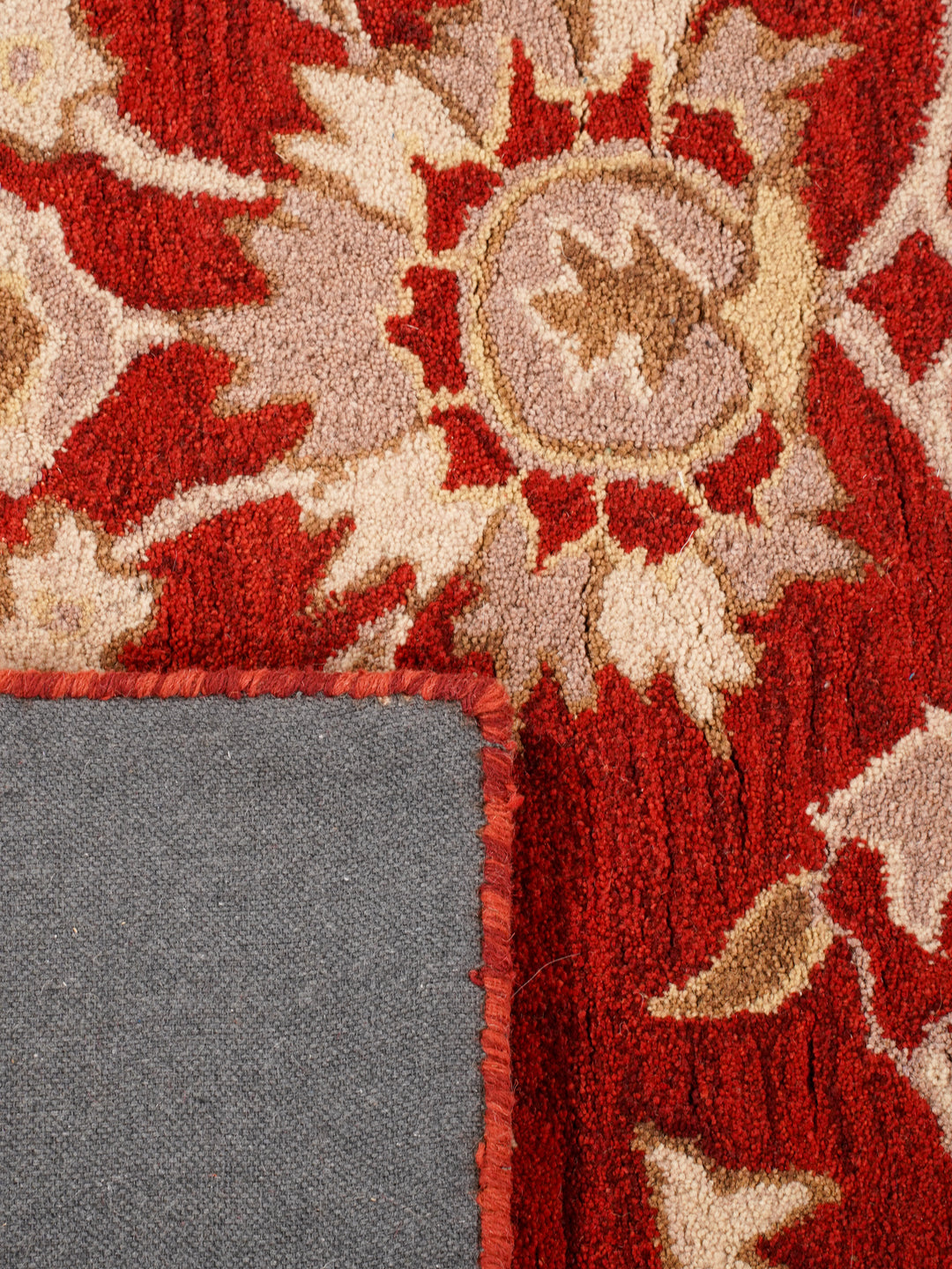Hand Tufted Red Gold Wool Oriental Rug