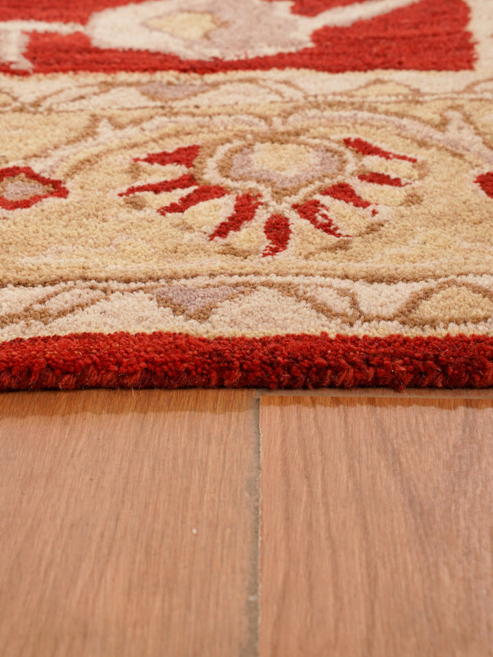 Hand Tufted Red Gold Wool Oriental Rug