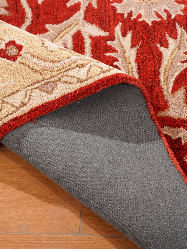 Hand Tufted Red Gold Wool Oriental Rug