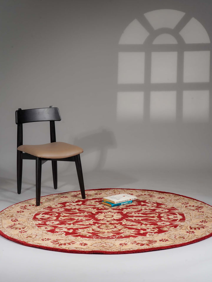 Hand Tufted Red Gold Wool Oriental Rug