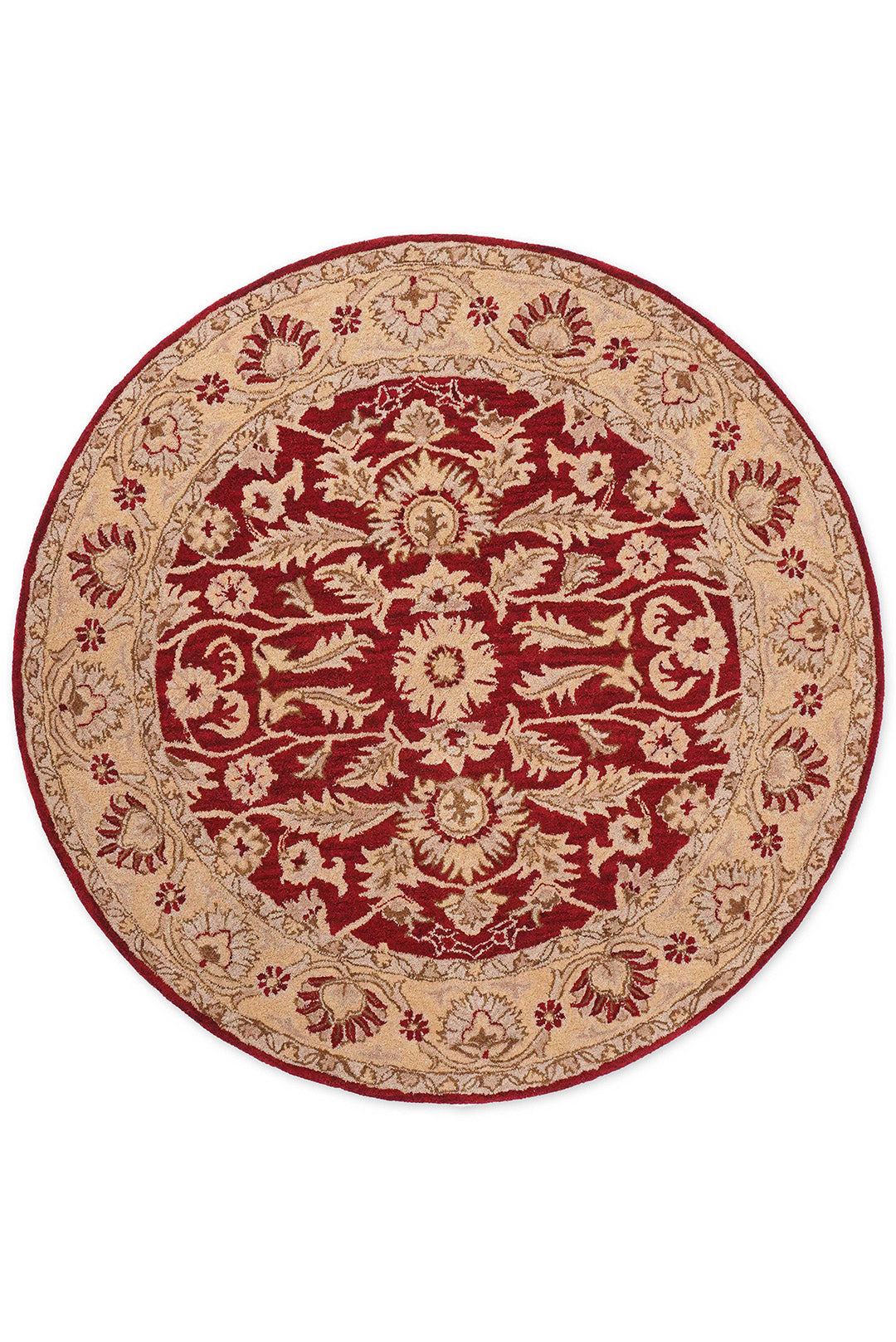 Hand Tufted Red Gold Wool Oriental Rug