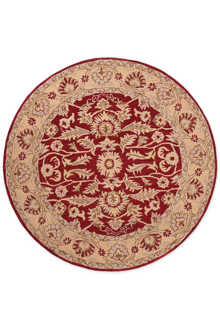 Hand Tufted Red Gold Wool Oriental Rug