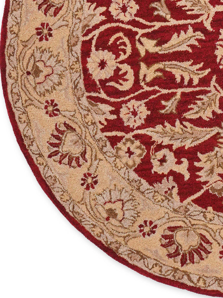 Hand Tufted Red Gold Wool Oriental Rug