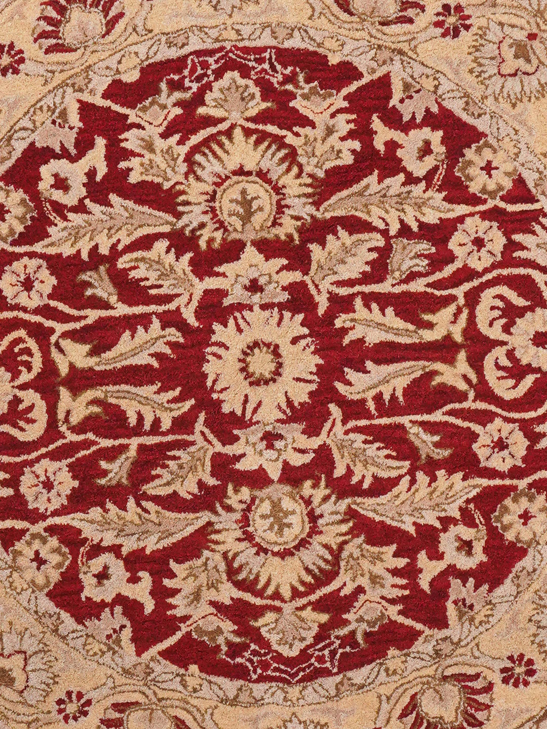 Hand Tufted Red Gold Wool Oriental Rug