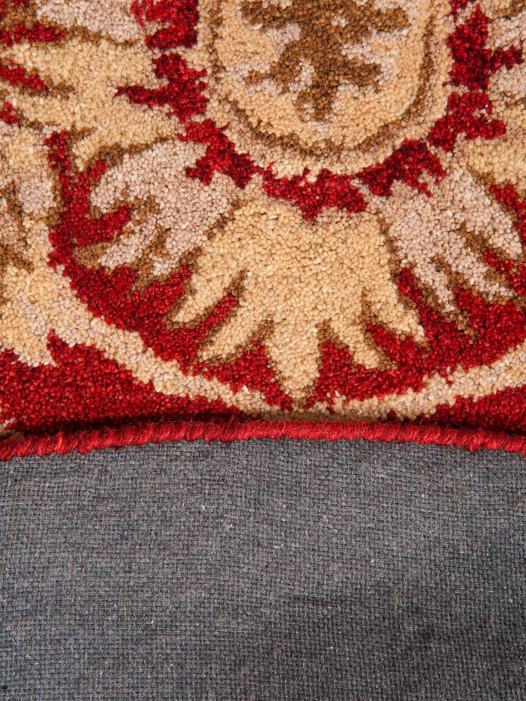 Hand Tufted Red Gold Wool Oriental Rug