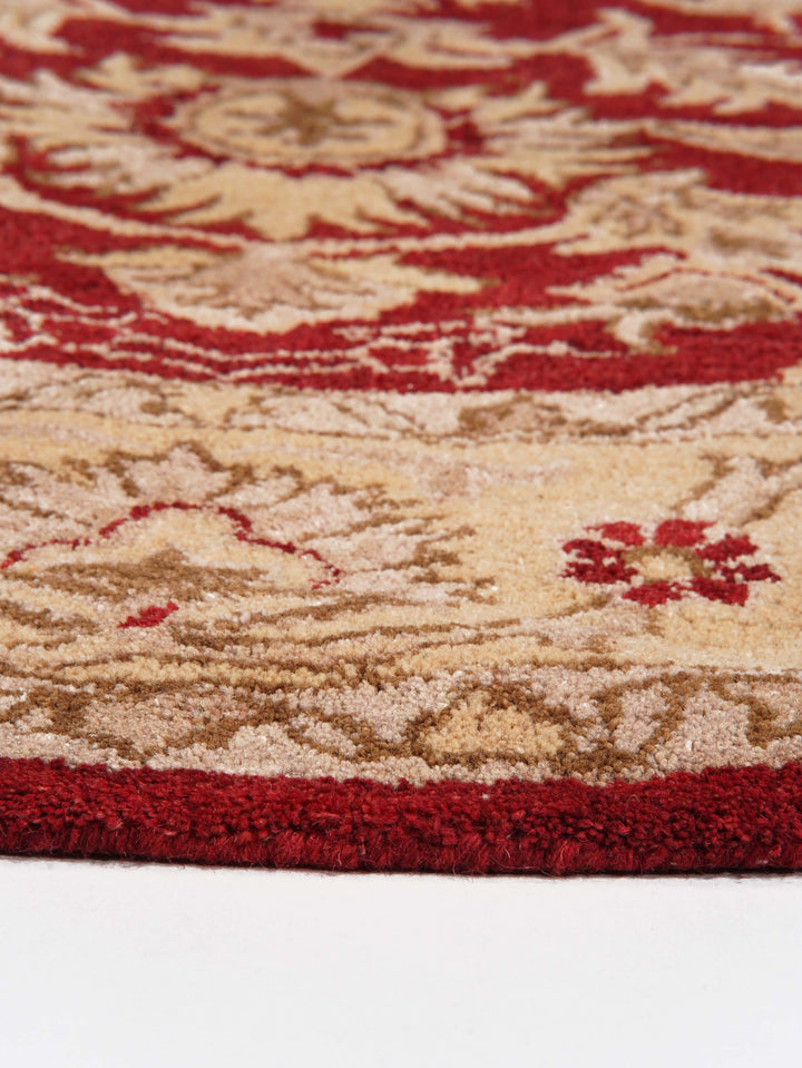 Hand Tufted Red Gold Wool Oriental Rug