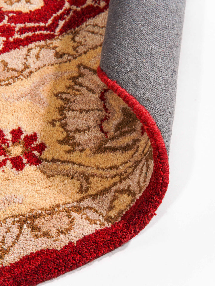 Hand Tufted Red Gold Wool Oriental Rug