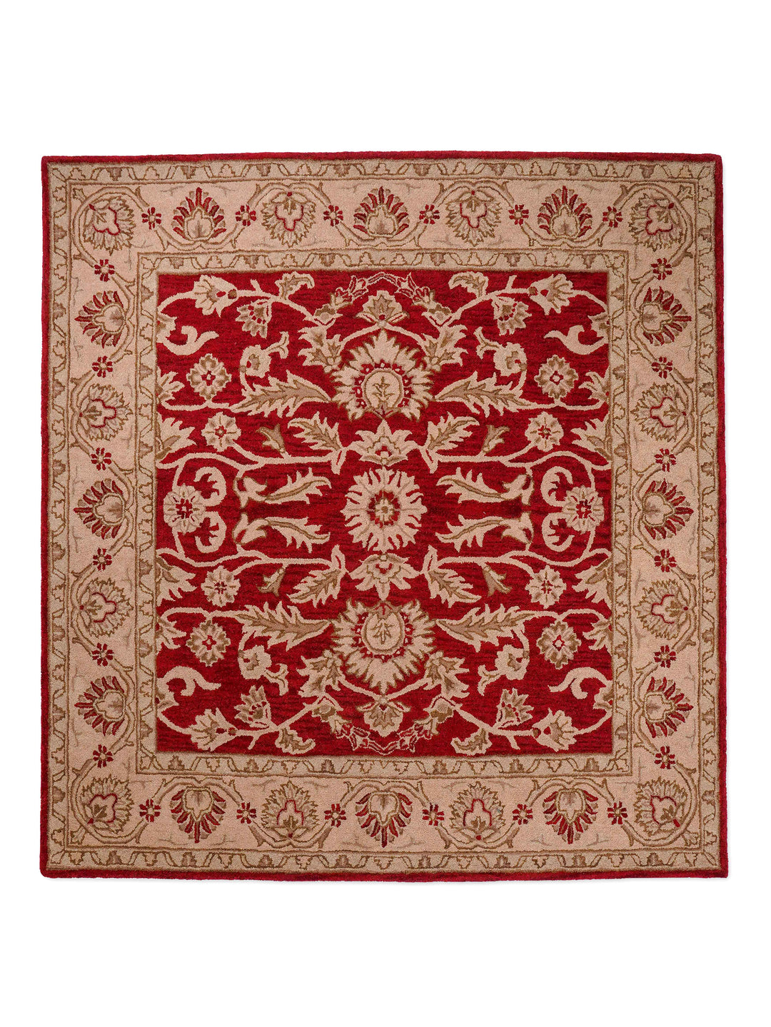Hand Tufted Red Gold Wool Oriental Rug