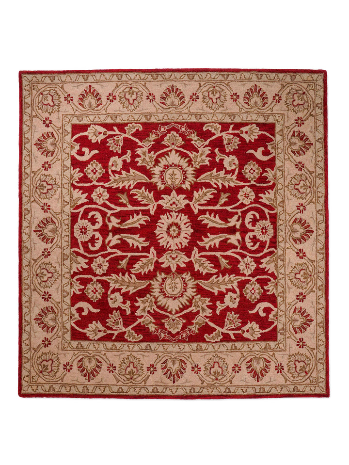 Hand Tufted Red Gold Wool Oriental Rug