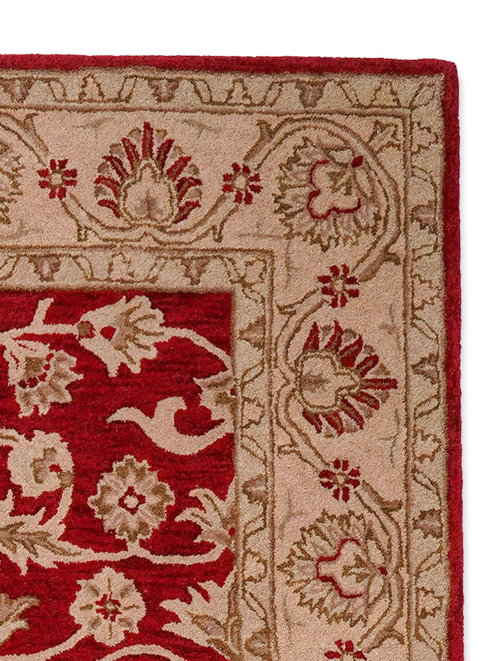Hand Tufted Red Gold Wool Oriental Rug