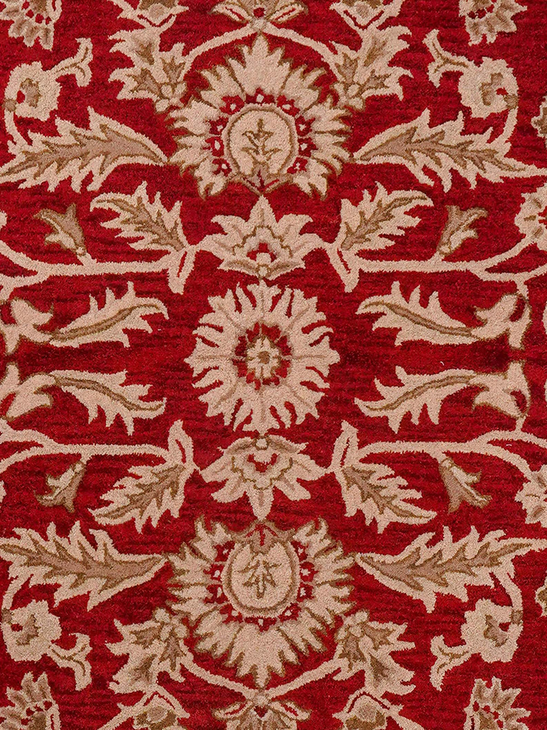 Hand Tufted Red Gold Wool Oriental Rug