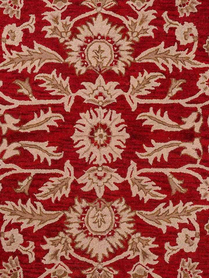 Hand Tufted Red Gold Wool Oriental Rug