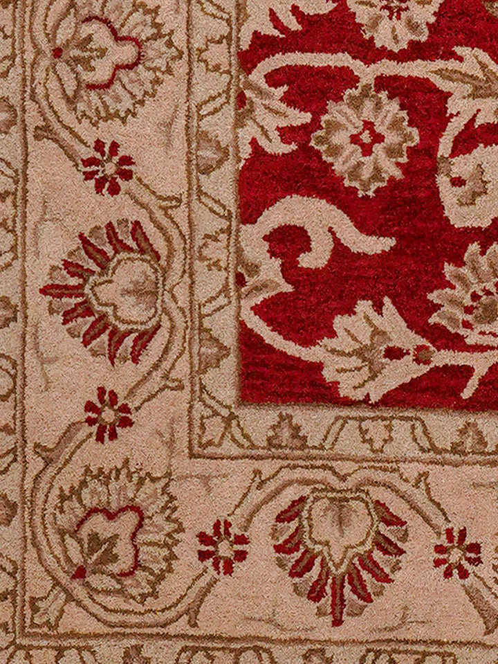 Hand Tufted Red Gold Wool Oriental Rug