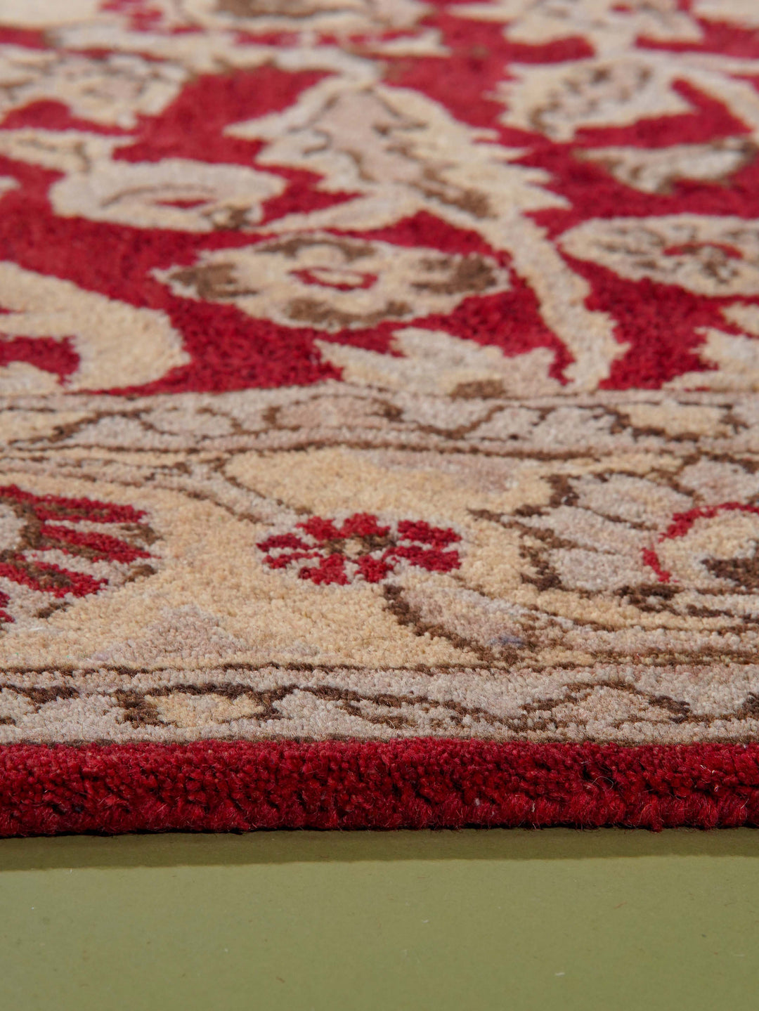 Hand Tufted Red Gold Wool Oriental Rug