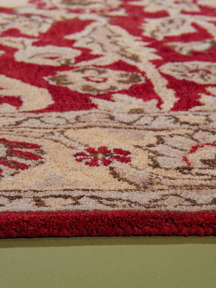 Hand Tufted Red Gold Wool Oriental Rug