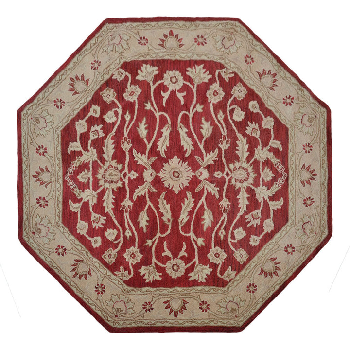 Hand Tufted Red Gold Wool Oriental Rug