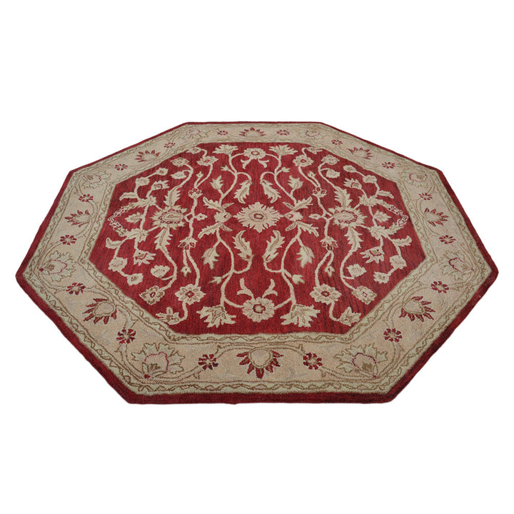 Hand Tufted Red Gold Wool Oriental Rug