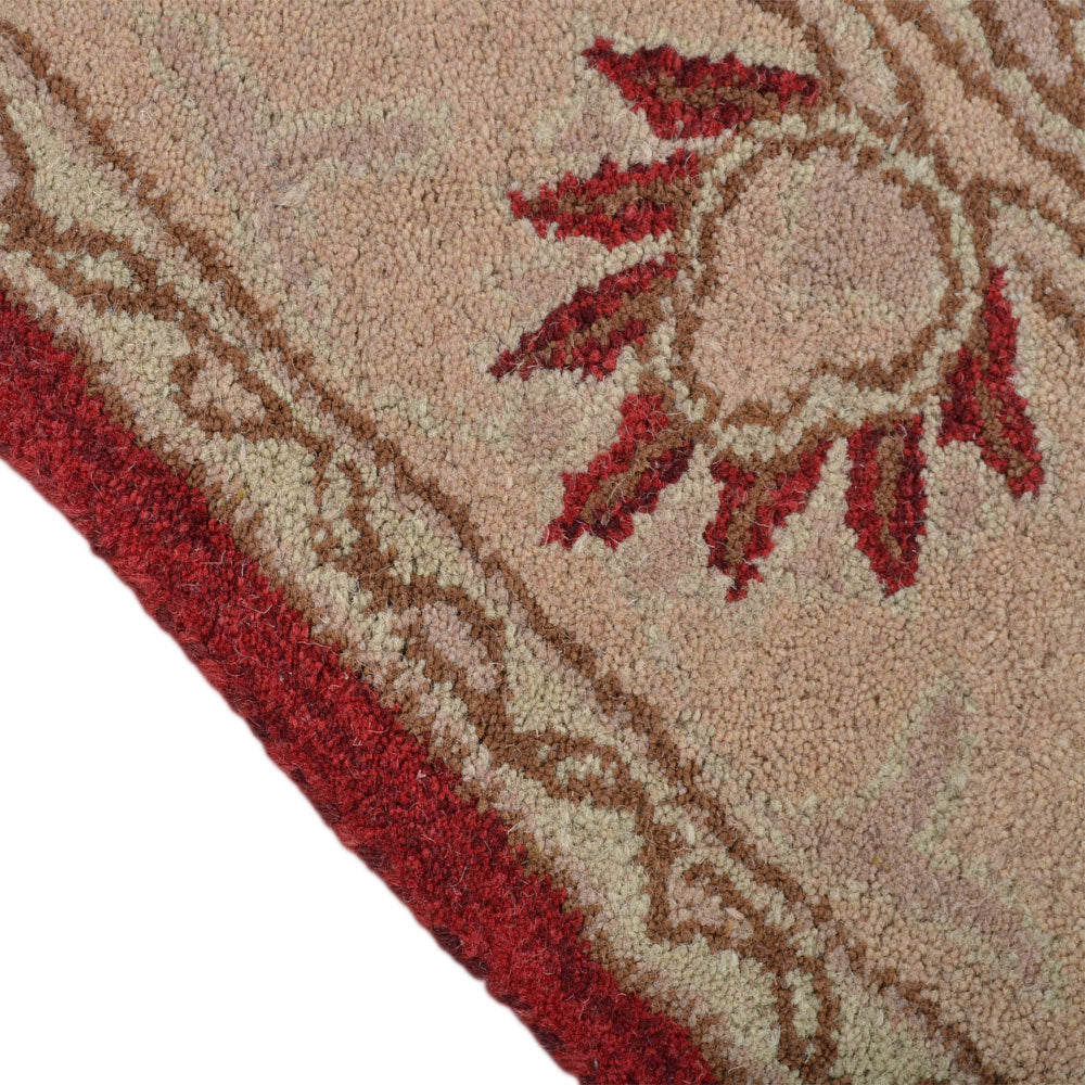 Hand Tufted Red Gold Wool Oriental Rug
