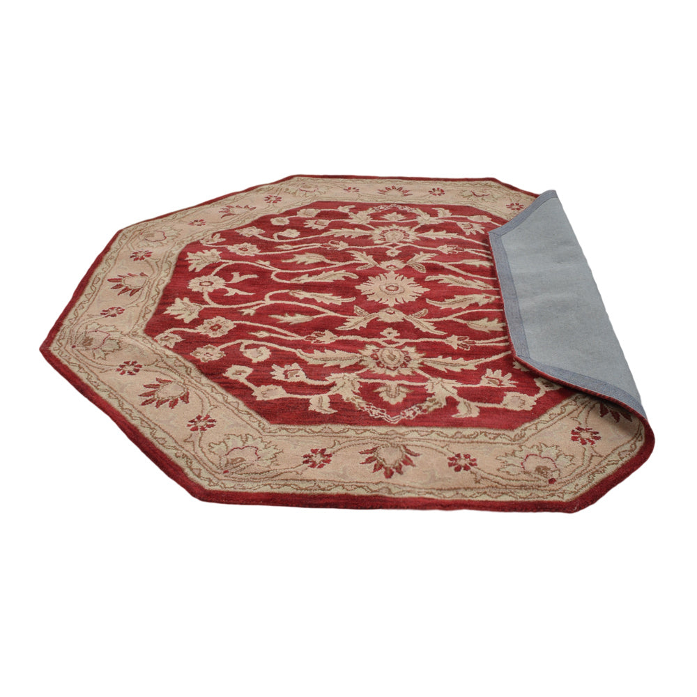 Hand Tufted Red Gold Wool Oriental Rug
