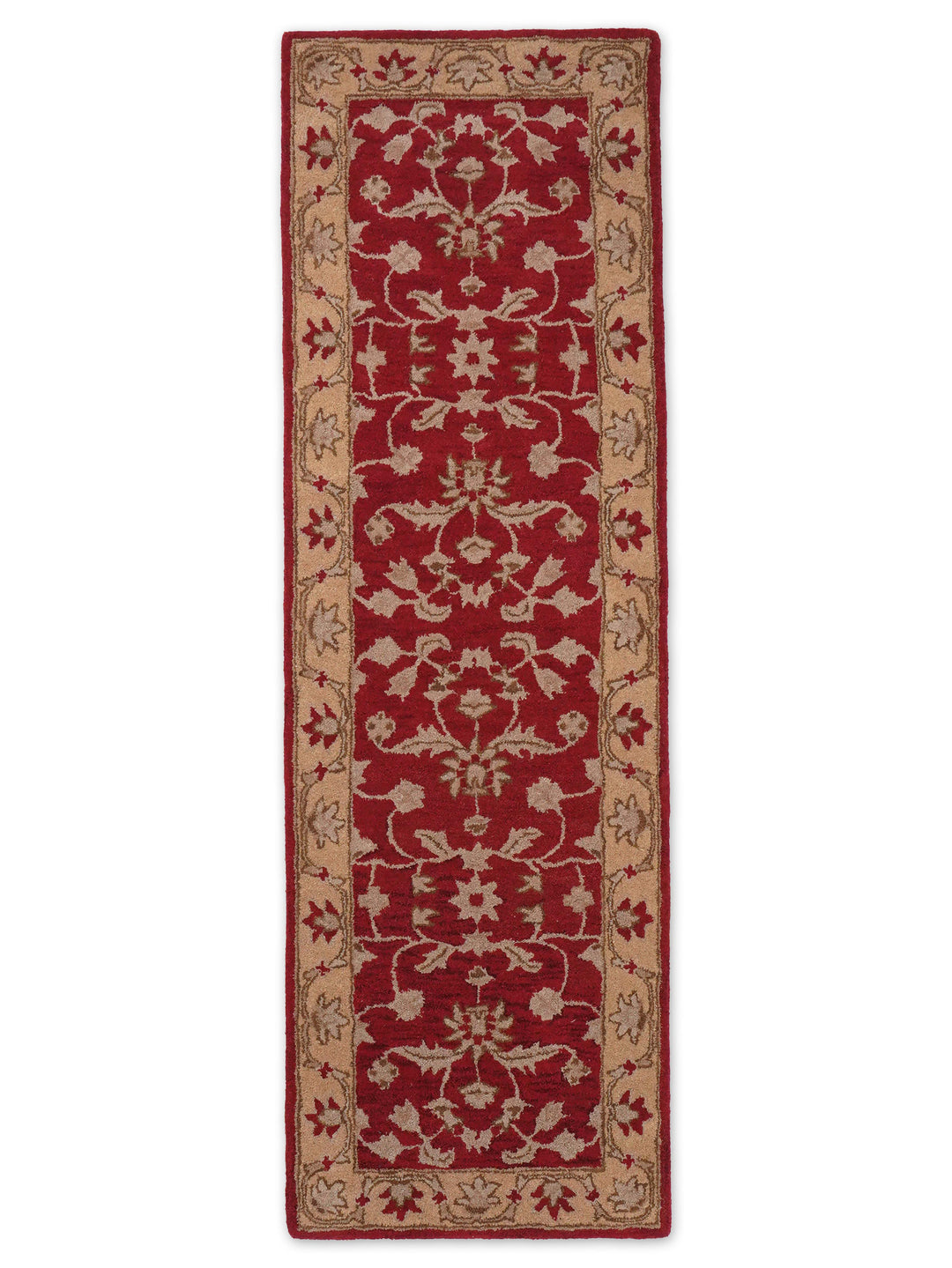 Hand Tufted Red Gold Wool Oriental Rug