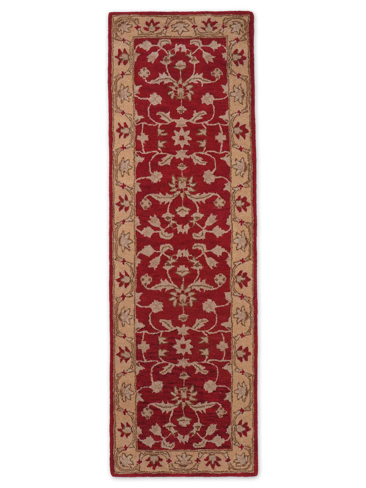 Hand Tufted Red Gold Wool Oriental Rug